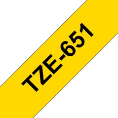 Brother TZE651 24MM BLACK ON YELLOW