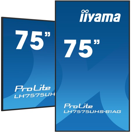 iiyama 75" LCD 4K UHD Professionel Skærm - Enestående Kvalitet til Erhverv og Underholdning - Modell: LH7575UHS-B1AG