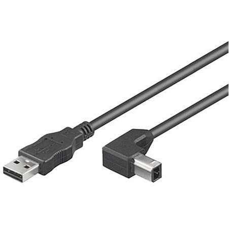 "MicroConnect USB2.0 A-B 1m M-M - Højkvalitets Connectorkabel til Optimal Dataoverførsel - Varenr: USBAB1ANGLE"