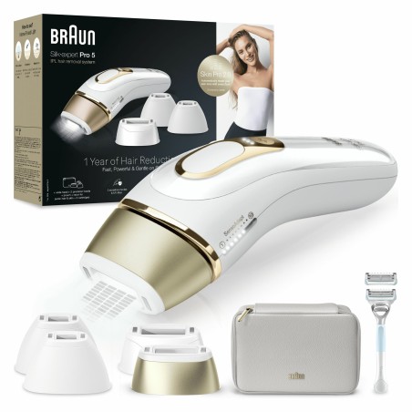 Braun Silk-expert Pro PL5356 Hårfjernelses-system i Guld/Hvid - Effektiv, Skånsom og Hurtig Hårfjerning!