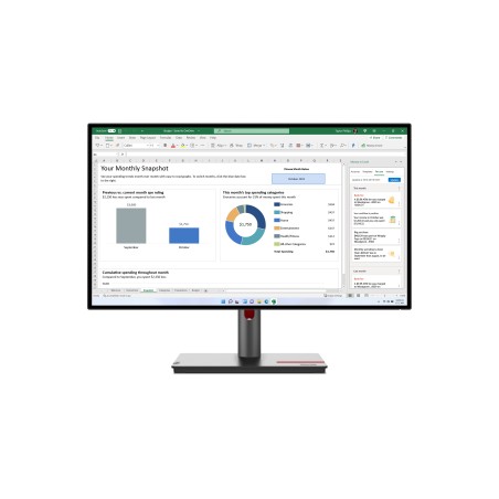 Lenovo ThinkVision P27H-20 - 27" QHD Monitor med Fantastisk Farvegengivelse og Ergonomisk Design | Varenummer: 63A1GAT1EU