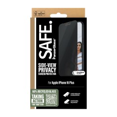 Privacy by PanzerGlass SAFE til Apple iPhone 16 Plus, 15 Plus – Ultra-Wide Fit og Optimal Beskyttelse!