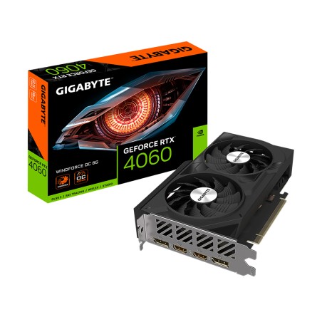 Gigabyte GeForce RTX 4060 WINDFORCE OC 8G - Kraftfuld Grafikkort til Gaming og Kreativitet | 8GB Hukommelse