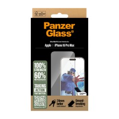 PanzerGlass Skærmbeskyttelse til Apple iPhone 16 Pro Max 6.9 | Ultra-Wide Fit – Ultimate Beskyttelse og Klarhed!