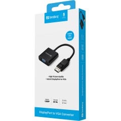 "Sandberg Adapter DisplayPort til VGA - Høj Kvalitet & Lav Pris | Varenummer 508-43"