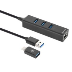 Manhattan USB-C & USB-A Combo Dock/Hub,