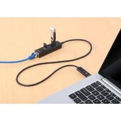 Manhattan USB-C USB-A Combo DockHub 180894 - Komplet Tilslutningsløsning til Arbejdsstationer
