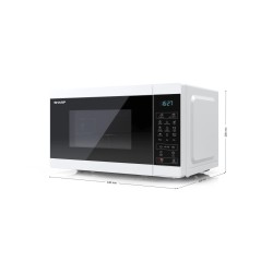 Sharp YC-MG02E-W Mikrobølgeovn med grill Hvid