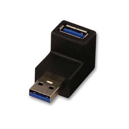 "Lindy USB 3.2 Type A to A 90 Degree Cable - High-Speed Data Transfer - Model 71261"