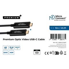 MicroConnect Premium Optic USB-C 15m - Høj kvalitet, lynhurtig dataoverførsel | USB3.1CC15OP