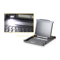 "Effektiv 17'' LCD Aten Slideaway Console CL1000M-ATA-2XK06DNG til Professionelle IT-Miljøer"