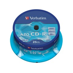 Verbatim AZO CD-R 52X 700MB Crystal - High-Performance & Reliable Data Storage (43352)