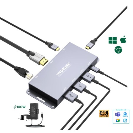 Vivolink USB-C HUB for Conference - Effektiv og Alsidig Hub (VLUSBCHUB2)