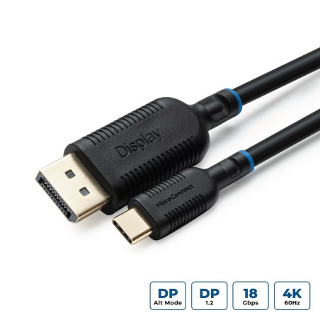 MicroConnect USB-C Displayport Kabel 2m - Hurtig og Stabil Forbindelse (MC-USBCDP2)