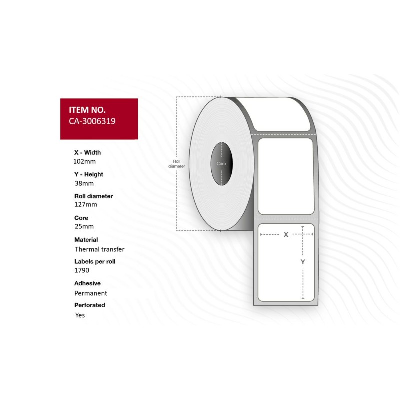 Capture Label 102 x 38mm, Core 25mm, Capture Label 102 x 38mm, Core 25mm,