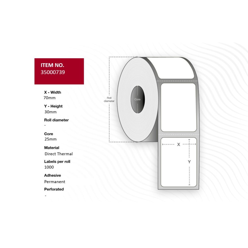 Capture Label 70x30mm - Core 25. Capture Label 70x30mm - Core 25.