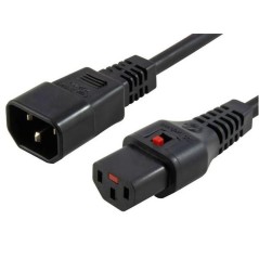 Secure MicroConnect IEC LOCK C13 to C14 Power Cable - PC1024 Premium Plug