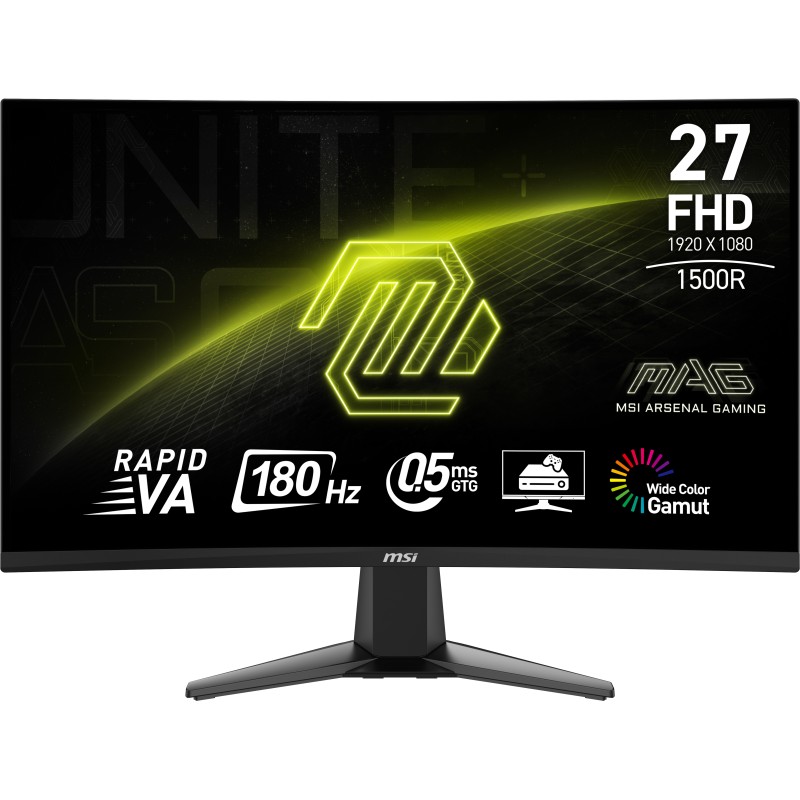 MSI MAG 27C6F 27 1920 x 1080 (FHD) HDMI DisplayPort 180Hz Skærm