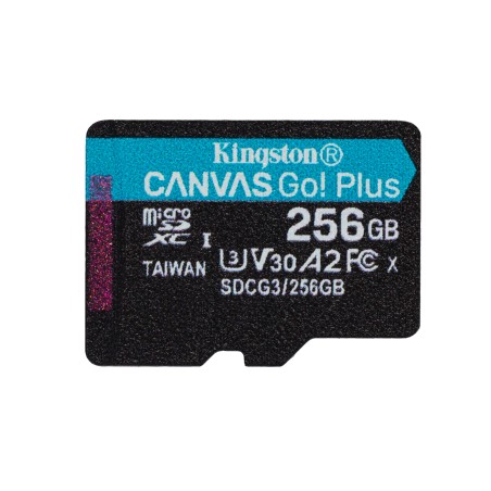 Kingston Canvas Go! Plus microSDXC 256GB - Hurtig 170MB/s, Perfekt til Kamera og Mobil: Kvalitet og Ydeevne!