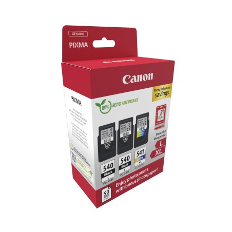 Canon PG-540L x2/CL-541XL Photo Paper Value Pack Sort Farve (cyan, magenta, gul) Blækpatron/papirsæt
