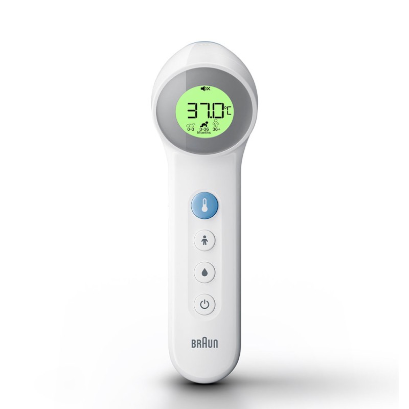 Braun BNT400WE No touch + touch Termometer Sølv Hvid Braun BNT400WE No touch + touch Termometer Sølv Hvid