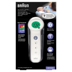 Braun BNT400WE No Touch + Touch Termometer - Præcist, Hurtigt & Brugervenligt Temperaturmåling!