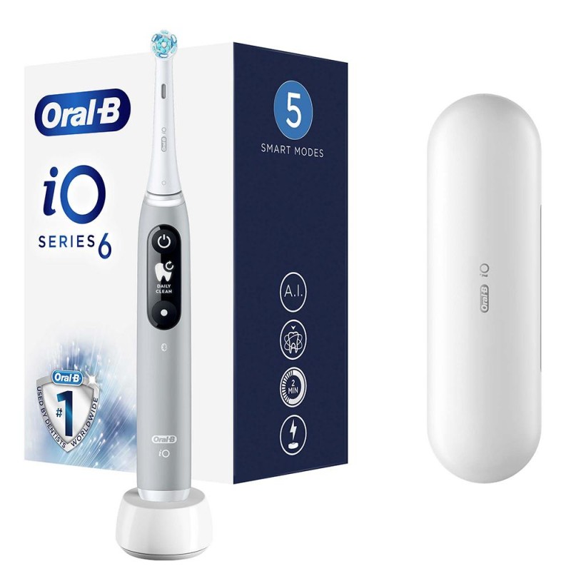 Oral-B iO Series 6 Elektrisk Tandbørste Grå Hvid
