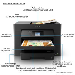 Epson WorkForce WF-7830DTWF - Kraftfuld og pålidelig multifunktionsprinter til kontoret