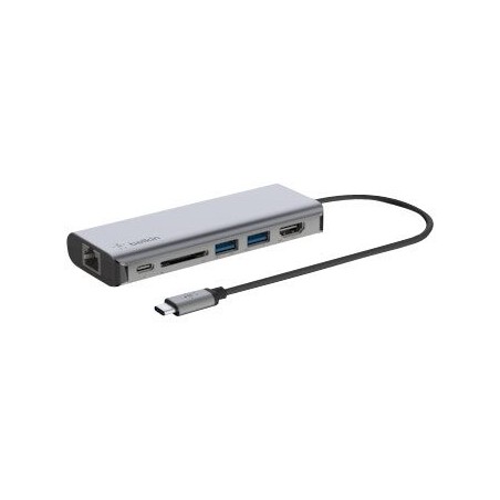 Belkin CONNECT USB-C 6-in-1 Multiport Adapter Dockingstation - Ultimativ fleksibilitet og forbindelse til alle dine enheder!