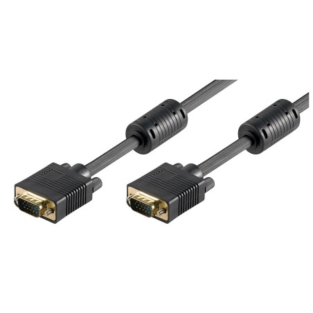 MicroConnect SVGA HD15 1m M-M wferrit core - Højkvalitets skærmkabel til optimal billedoverførsel (Varenummer: MONGG1FB)