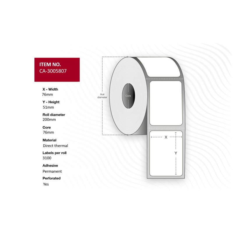 Capture Label 76 x 51mm, core 76mm,