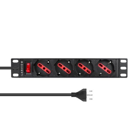 Lanview 1U 10 tum 4 port Type FJ - Effektiv og pladsbesparende switch LVR-2MIT-SW-IT4