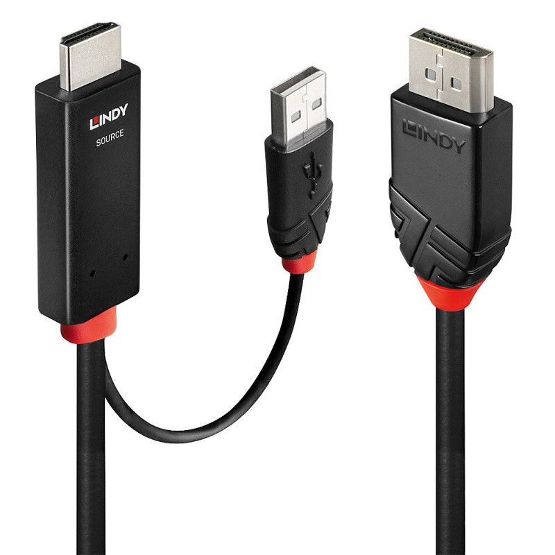 Lindy 2m HDMI to DisplayPort Cable Lindy 2m HDMI to DisplayPort Cable