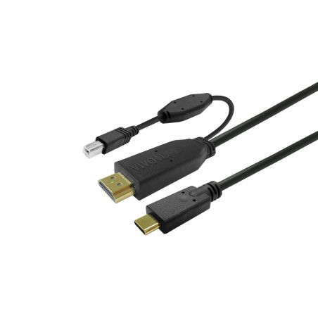 Vivolink Touchscreen Cable 3m Black - Høj Kvalitet, Hurtig Forbindelse, PROUSBCHDMIUSBB3
