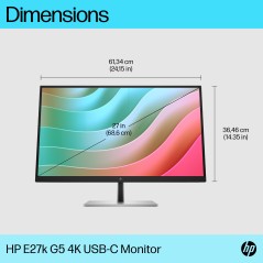 HP E-Series E27k G5 (6N4C4AA) - Ultra HD Skærm med Overlegen Billedkvalitet og Avancerede Funktioner