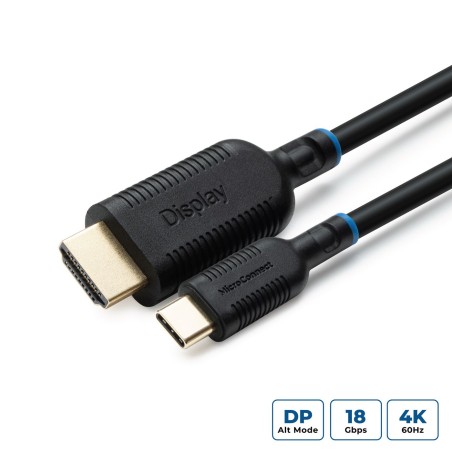 MicroConnect USB-C HDMI Cable 3m - Høj Kvalitet, Stabil Forbindelse, MC-USBCHDMI3
