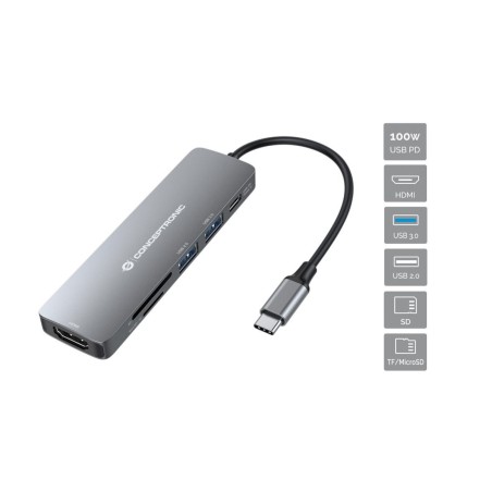Conceptronic Donn 6-In-1 Multifunctional | Alsidig og Effektiv Enhed til Dit Hjem eller Kontor | Model DONN11G