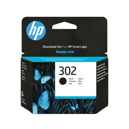 HP 302 Black Original Ink - Høj Kvalitet, Langvarig Ydeevne (Varenummer: F6U66AE)