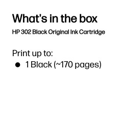 HP 302 Black Original Ink - Høj Kvalitet, Langvarig Ydeevne (Varenummer: F6U66AE)