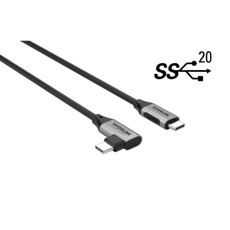 Vivolink PROUSBCMM1.2A: 12m Vinklet USB-C - C Kabel til Lynhurtig Overførsel og Stabil Forbindelse