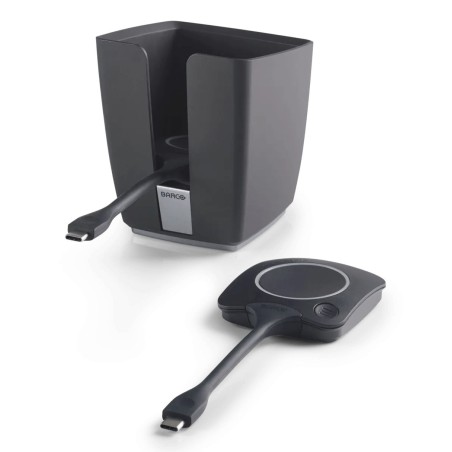Barco Tray med 2 x USB-C Knapper i Sort - Optimer Dit Mødelokale | R9861600P01