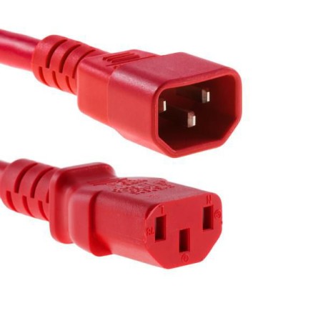 MicroConnect Power Cord C13 - C14 3m Red - Robust og Pålidelig Tilslutning | PE040630RED