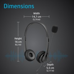 HP 35mm G2 Stereo Headset (428K7AA) - Overlegen Lydkvalitet og Komfort