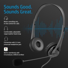 HP 35mm G2 Stereo Headset (428K7AA) - Overlegen Lydkvalitet og Komfort