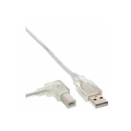 MicroConnect USB20 A-B 5m M-L | Fleksibel og Holdbar USB Kabel | USBAB5ANGLED-L