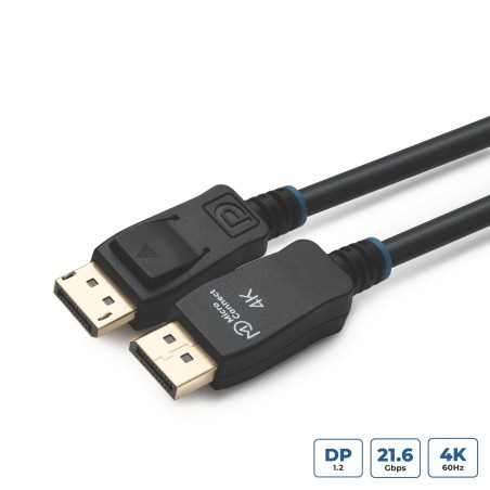 MicroConnect 4K DisplayPort 12 Kabel 15m - UHD Kvalitet & Stabil Forbindelse - MC-DP-MMG-1500