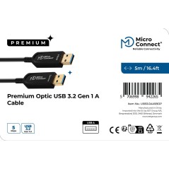 MicroConnect Premium Optic USB 3.0 A-A 5m | Hurtig dataoverførsel | Varenummer: USB3.0AA5BOP