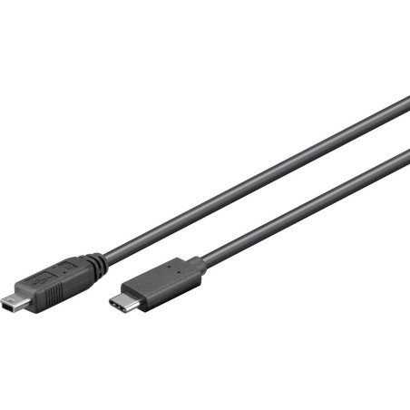 MicroConnect USB-C til Mini USB B Kabel 0,5m - Hurtig og stabil forbindelse - USB3.1CMB505