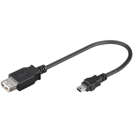 MicroConnect USB A - Mini USB B 5P 02m F-M - Holdbar og Højtydende Forbindelse | Varenr. USBAFBM