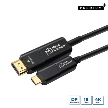 MicroConnect USB-C HDMI Fiber Cable 20m - High-Quality, Long-Distance Connectivity (USB3.1CHDMI20)